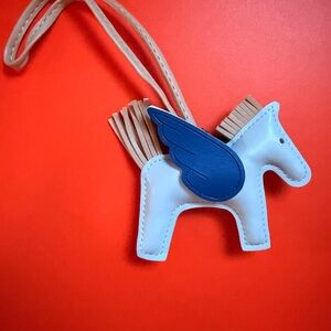 Fashion insprd  Leather Pegasus pony  Charm with Blue Wing